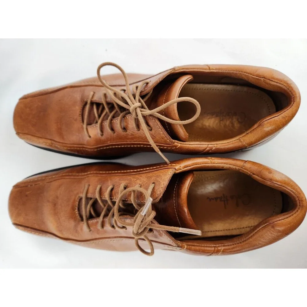Cole Haan Men's SZ 10 Cognac‎ Oxford Grand Lace Up Casual Square Toe Dress Shoes
